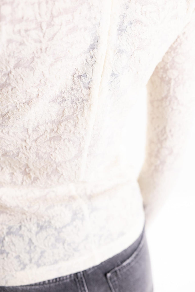 Maglia Marinara in punto pizzo beige 105697 A2TWBEIGE PINKO 