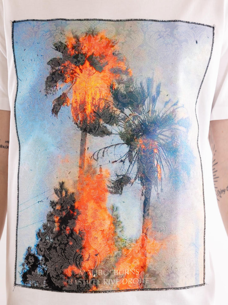 T-shirt uomo Malibu burns bianca MAN/SUPERICON MALIBU BURNS BASTILLE 