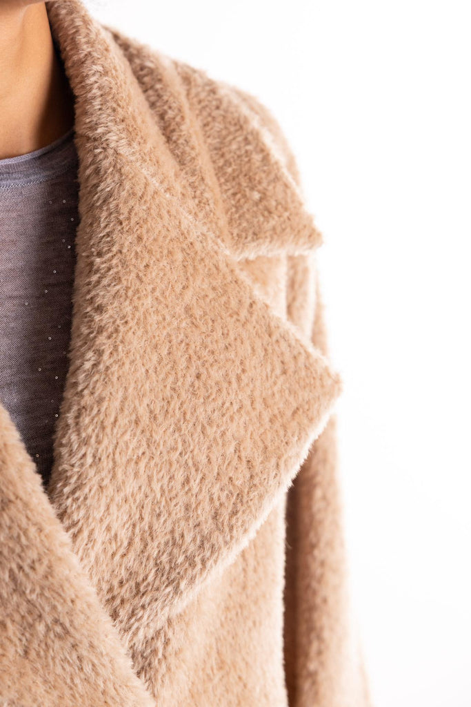 Caban corto Emilia in alpaca beige 2523086091200 001BEIGE MARELLA 