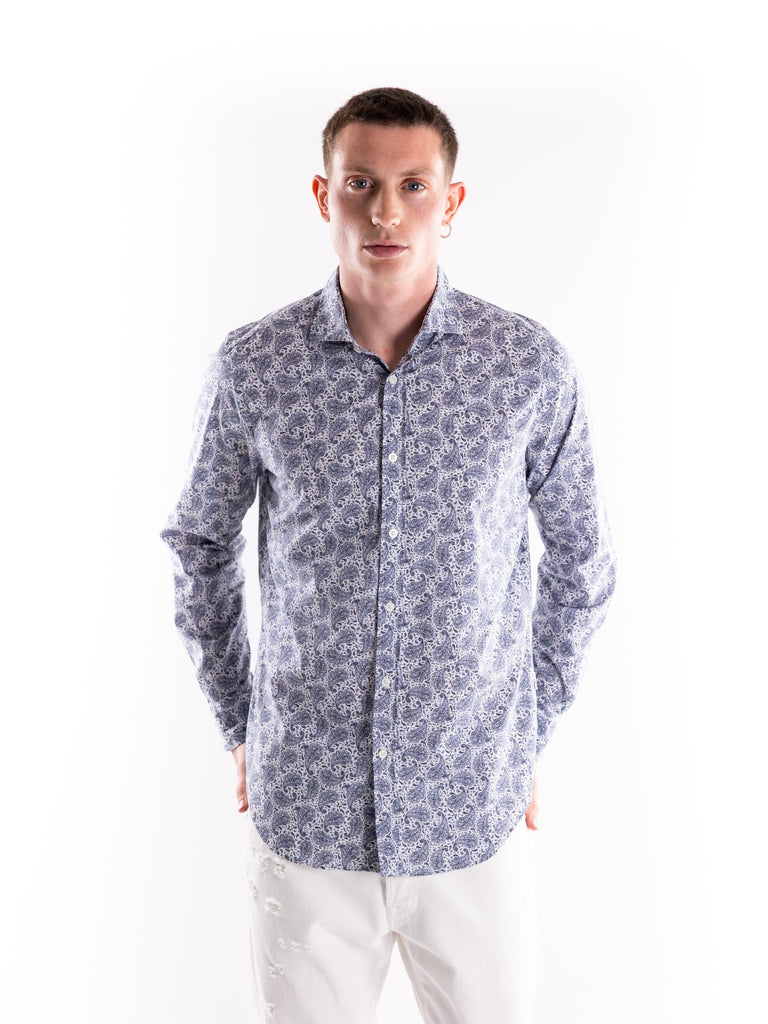 Camicia in fantasia su base bianca GERANIO 2260MULTICOLOR PORTOFIORI 