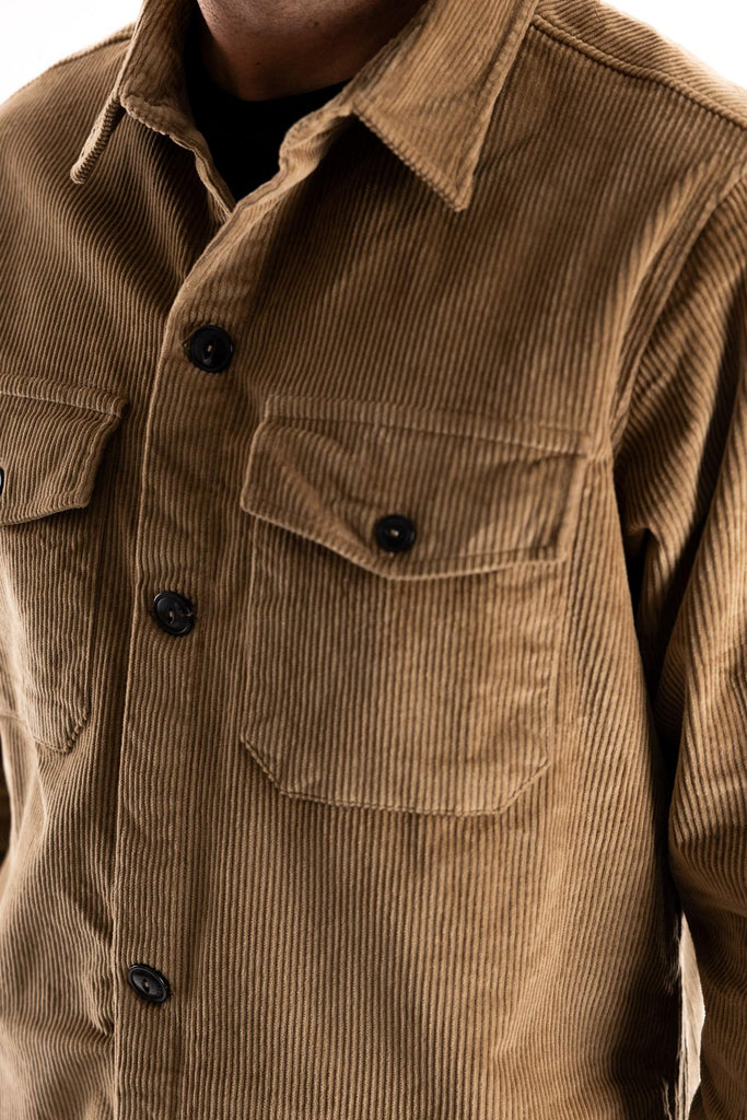 Camicia over in velluto cammello FW250164 CAMMELLO IN THE BOX 