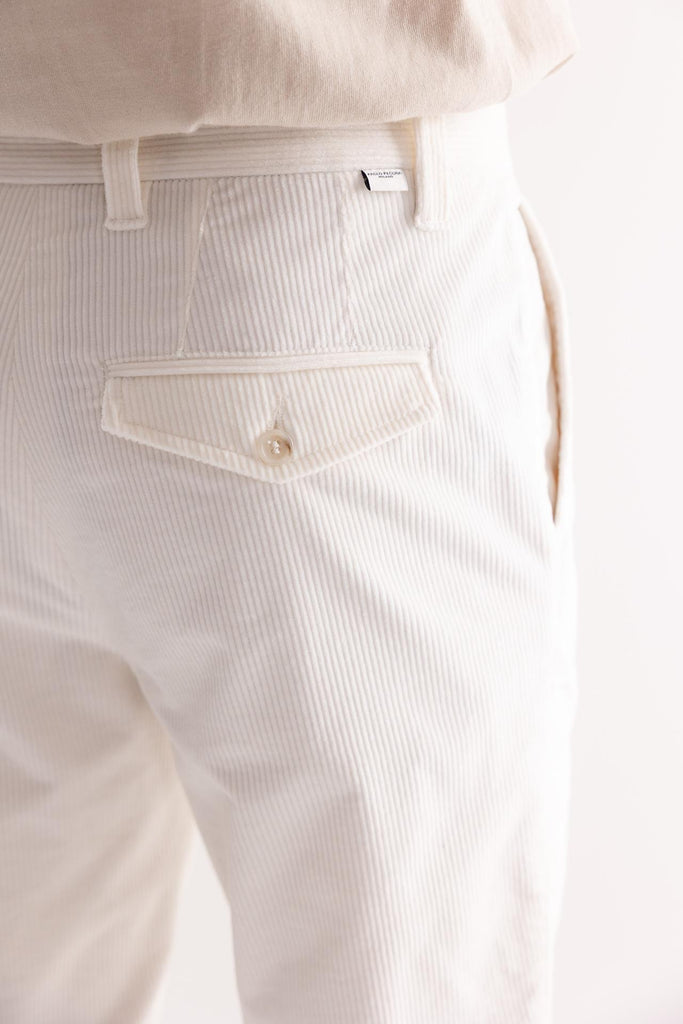 Pantalone japan velluto panna B122 PANNA PAOLO PECORA 