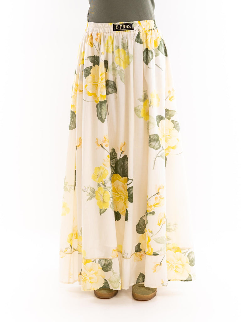 Gonna lunga donna bohemien rose gialla 14163 BIANCO 5 PROGRESS 