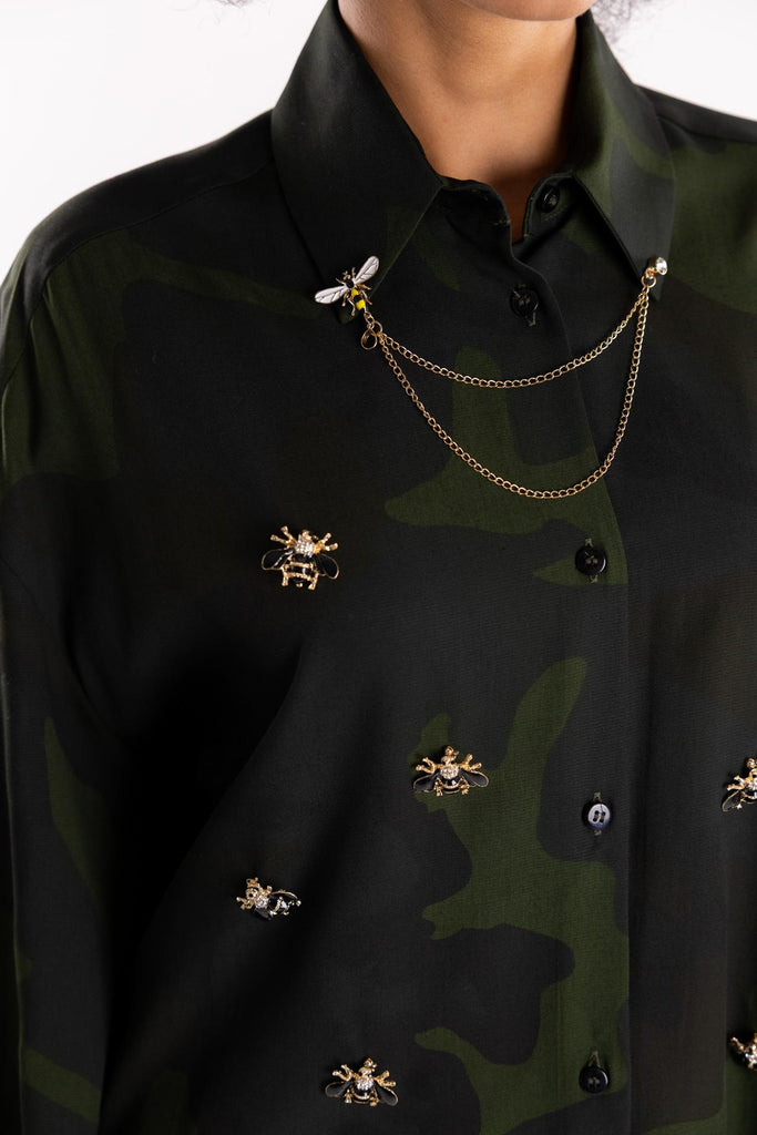 Camicia over camouflage spille 8FW25 CAMOUFLAGE ROSSANO PERINI 