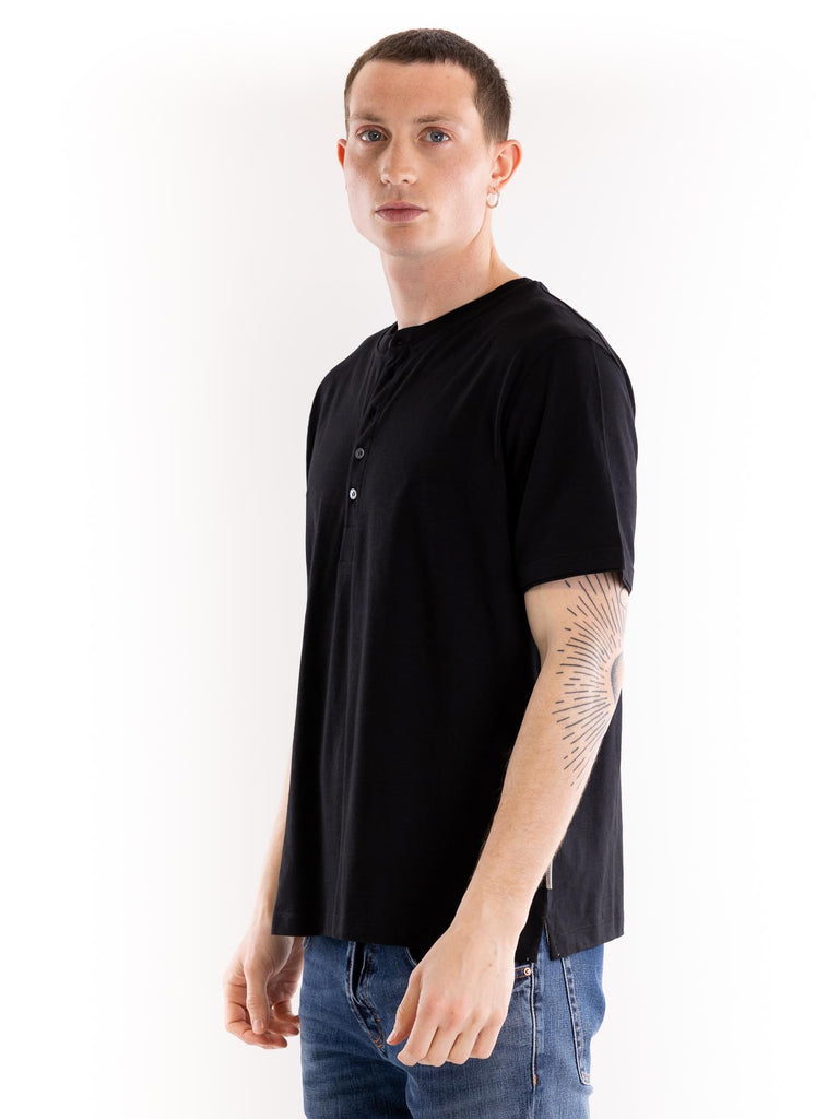 T-shirt uomo serafino nero F061 40129000 PAOLO PECORA 