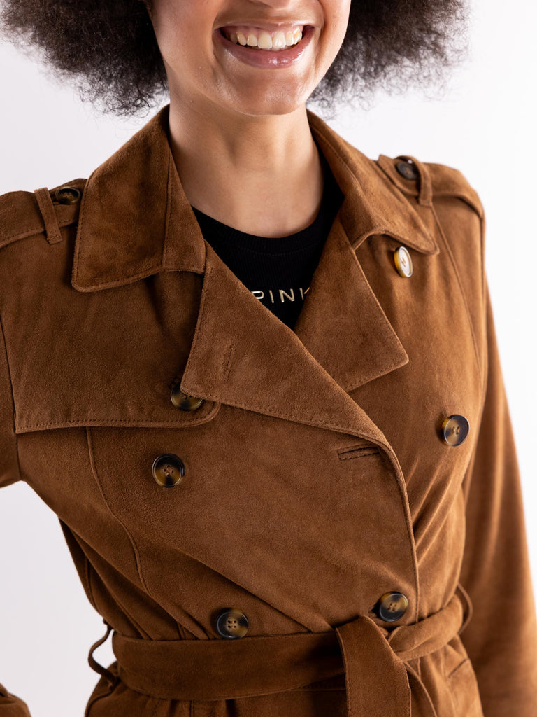 Trench donna camoscio cognac LEA COGNAC BLUSOTTO 