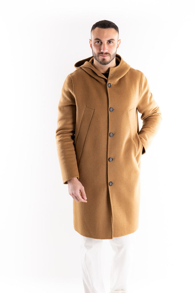 Cappotto lungo con cappuccio cammello NZ01 CAMMELLO PAOLO PECORA 