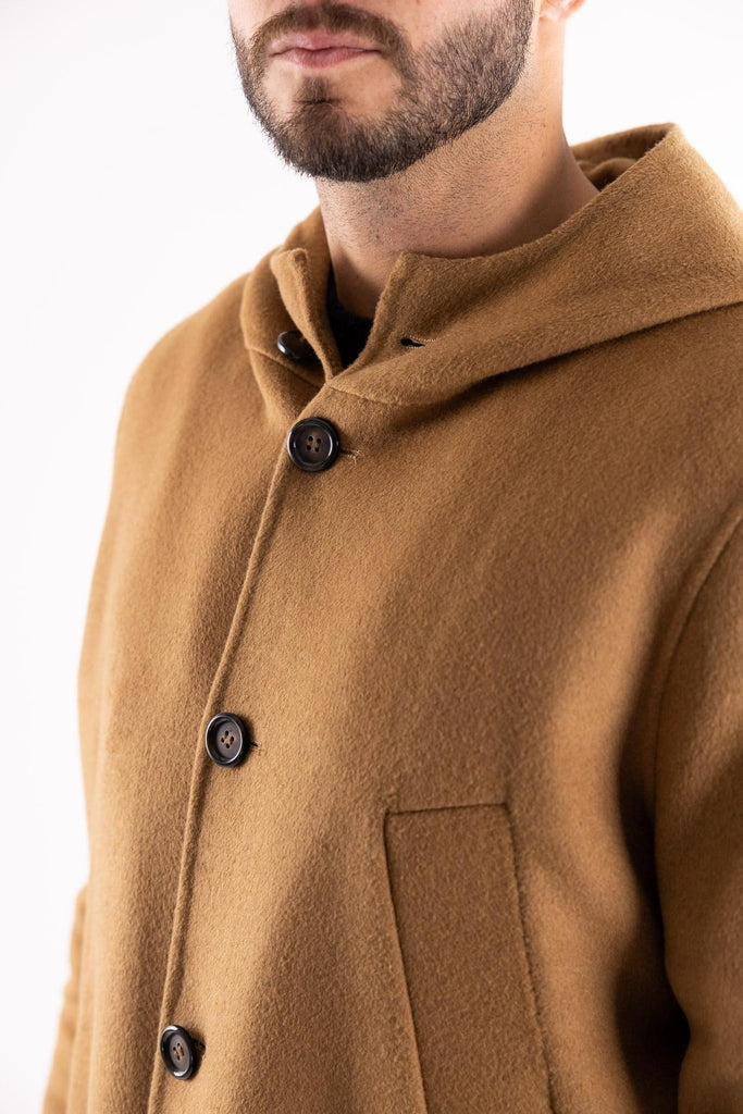 Cappotto lungo con cappuccio cammello NZ01 CAMMELLO PAOLO PECORA 