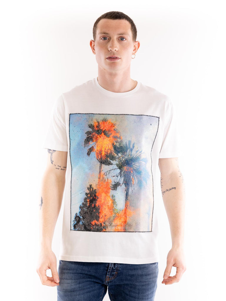 T-shirt uomo Malibu burns bianca MAN/SUPERICON MALIBU BURNS BASTILLE 