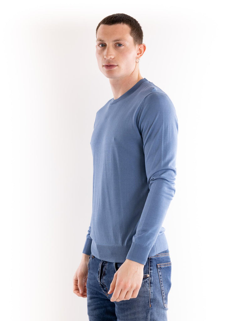 Maglia uomo girocollo seta azzurro A002 F2006634 PAOLO PECORA 