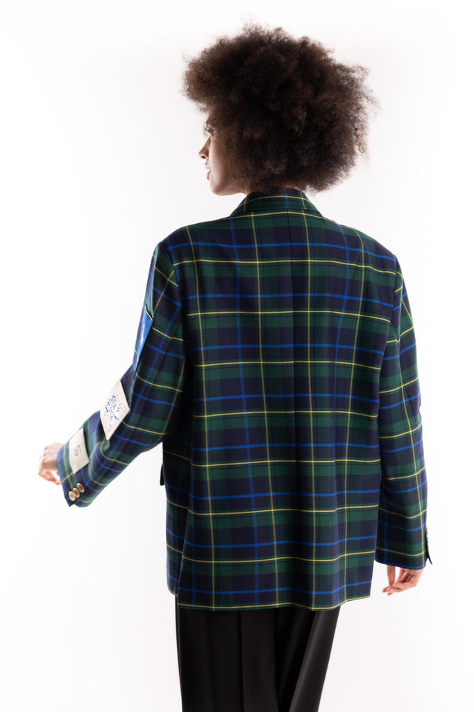Giacca patch tartan verde 15114 VERDE 5 PROGRESS 