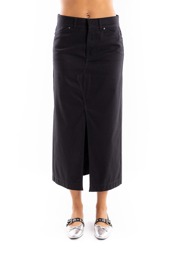Gonna Sgravio in bull di cotone nero 2523106021200 002NERO MARELLA 