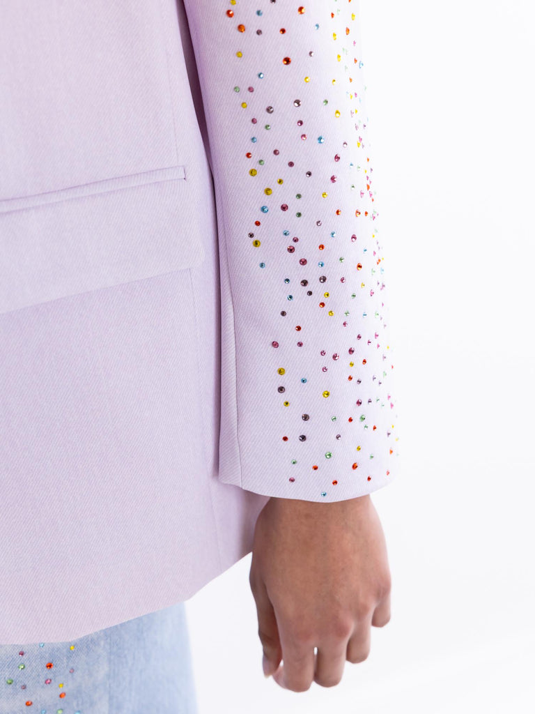 Blazer donna over lilla con strass BLAZER 54S25LILLA ROSSANO PERINI 