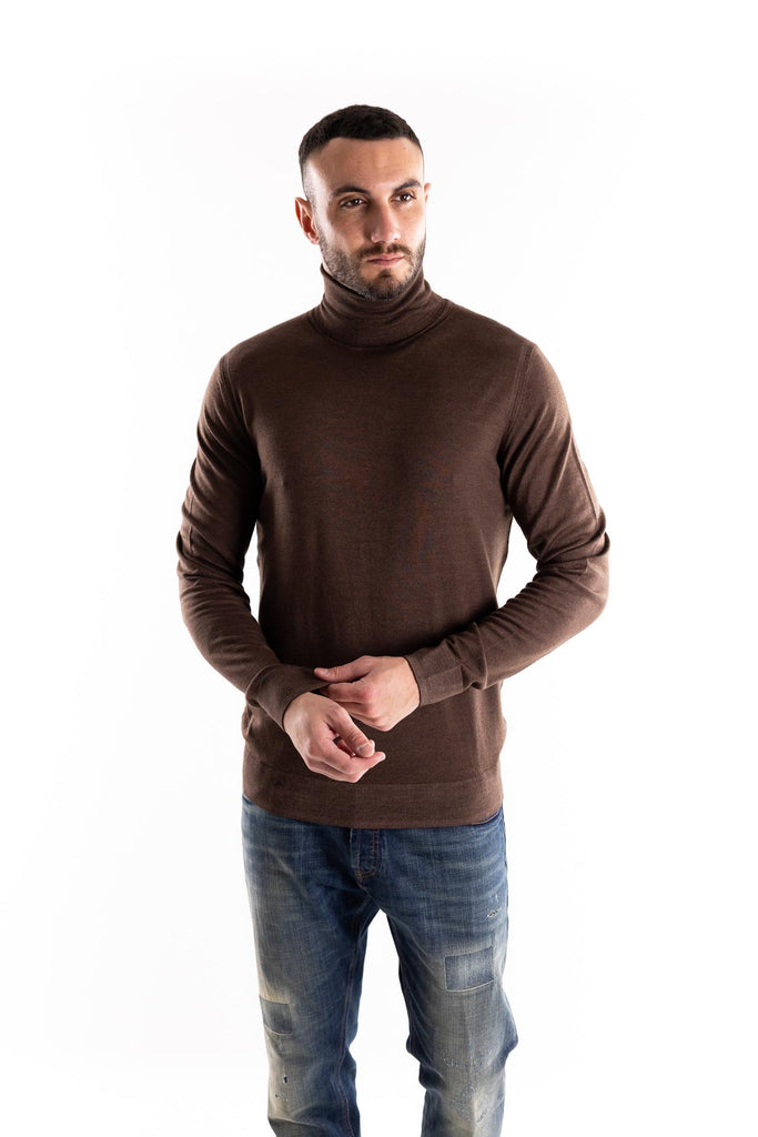 Maglia lupetto finezza 16 marrone lavato A022 MARRONE PAOLO PECORA 