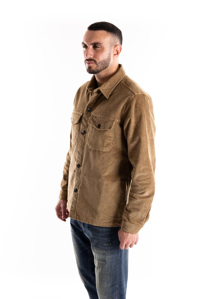 Camicia over in velluto cammello FW250164 CAMMELLO IN THE BOX 