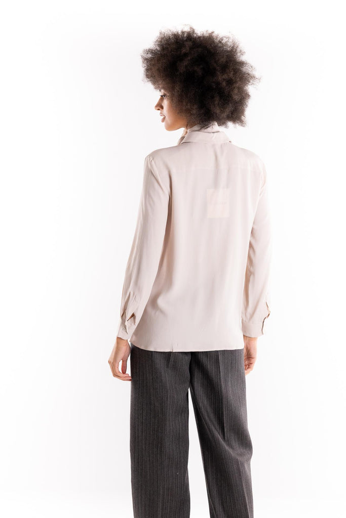 Camicia Cabiria in crêpe de Chine di misto seta perla 25231160712 PERLA MARELLA 