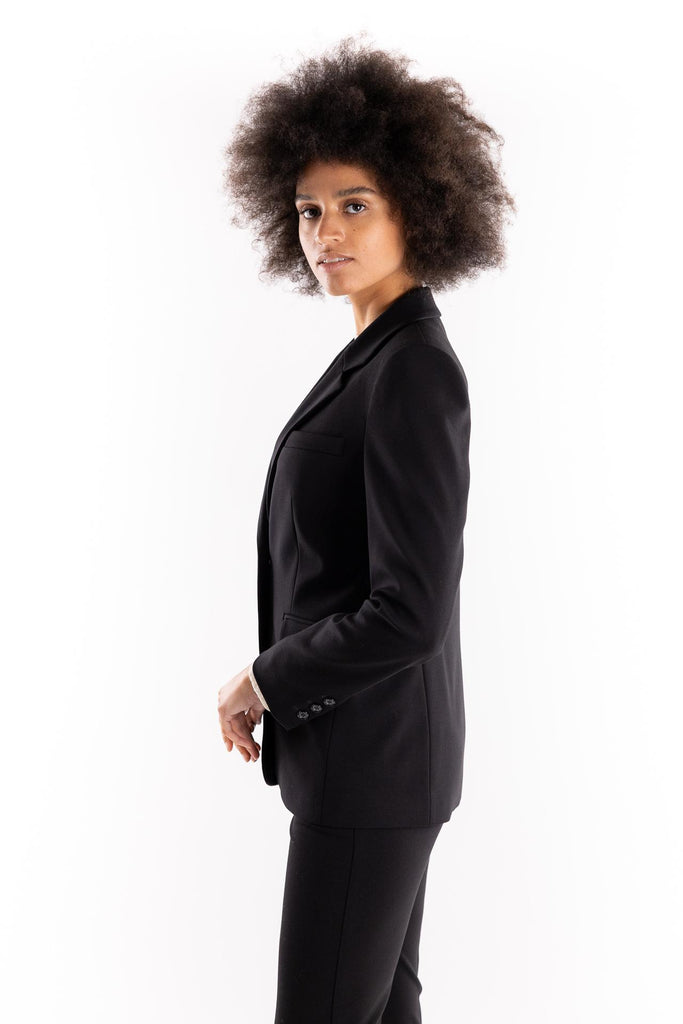 Giacca Ruota in punto stoffa nero con spalline costruite 104181 A2QJNERO PINKO 