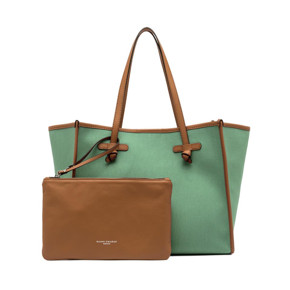 Borsa Marcella canvas menta-corda-caramel BS6850 MENTA/BEIGE GIANNI CHIARINI 