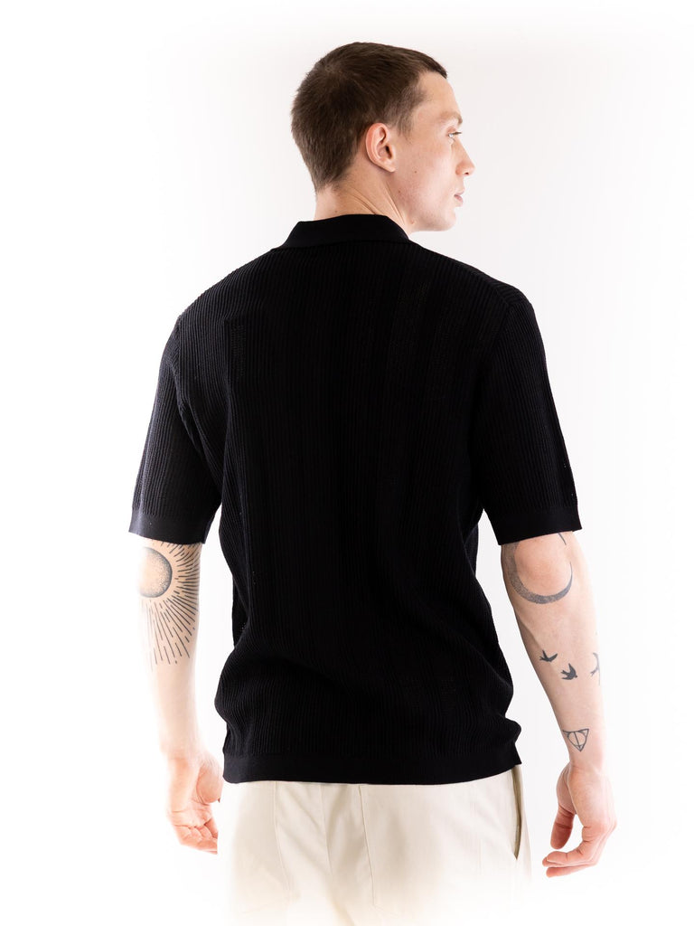 Camicia-maglia uomo  lavorata nera A042 F3009000 PAOLO PECORA 