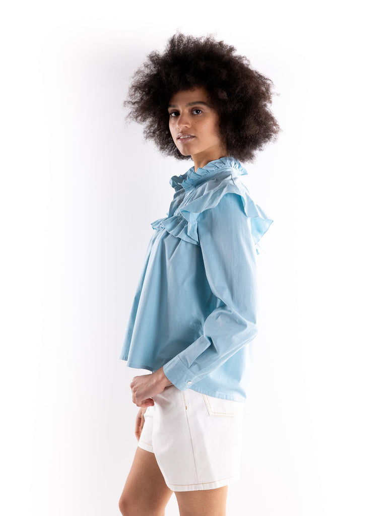 Camicia donna rouges sugar BUS25115 AZZURRO BRAND UNIQUE 