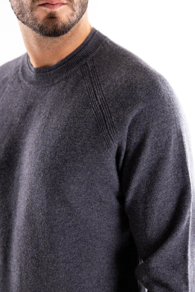 Maglia girocollo in lana media pesantezza grigia A054 GRIGIO PAOLO PECORA 