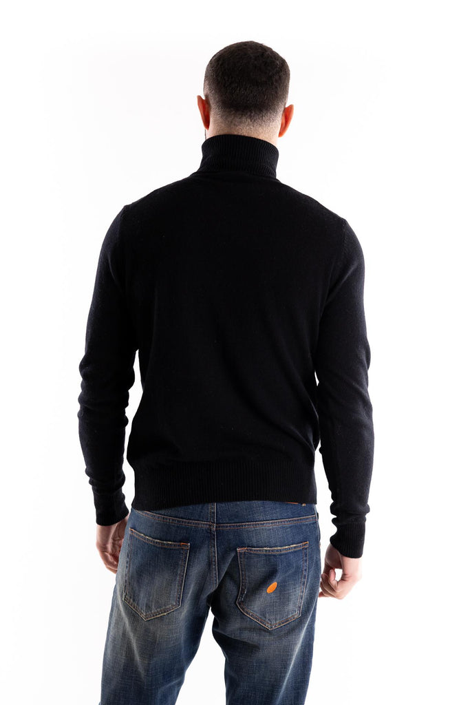 Maglia lupetto in lana media pesantezza nero A032 NERO PAOLO PECORA 