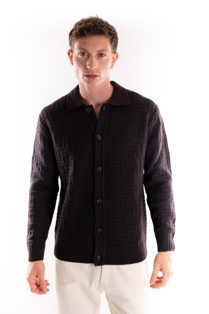 Maglia cardigan marrone A030 MARRONE PAOLO PECORA 
