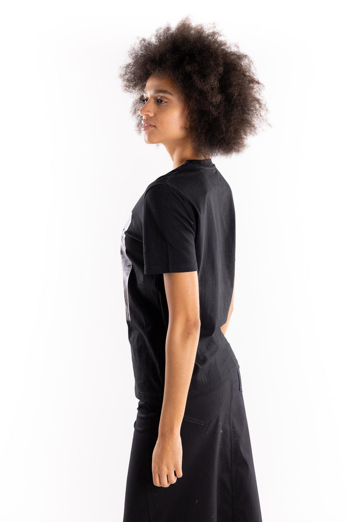 T-shirt in cotone con stampa nuit TSBAS 938NERO ELITE' 