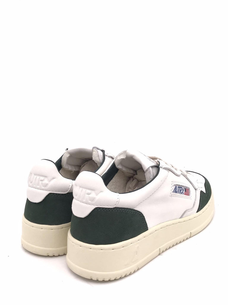 Sneakers medalist low in pelle bianca e suede verde bottiglia AULM-GS42 BIANCO/VERDE AUTRY 