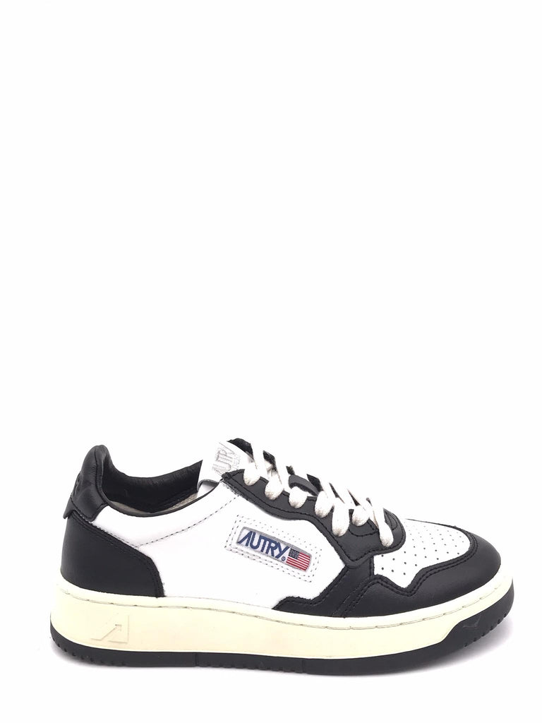 Sneakers medalist low in pelle nera e bianca AULW-WB01 NERO/BIANCO AUTRY 