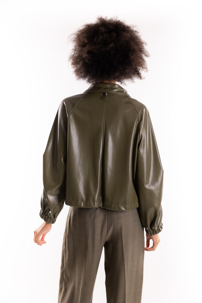Blouson Loretta in jersey spalmato oliva 2523916011200 003VERDE MARELLA 
