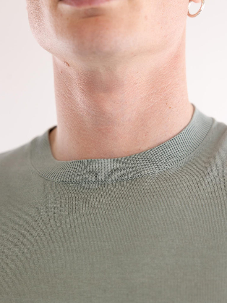 Maglia uomo girocollo in filo verde acqua A010 F2005500 PAOLO PECORA 