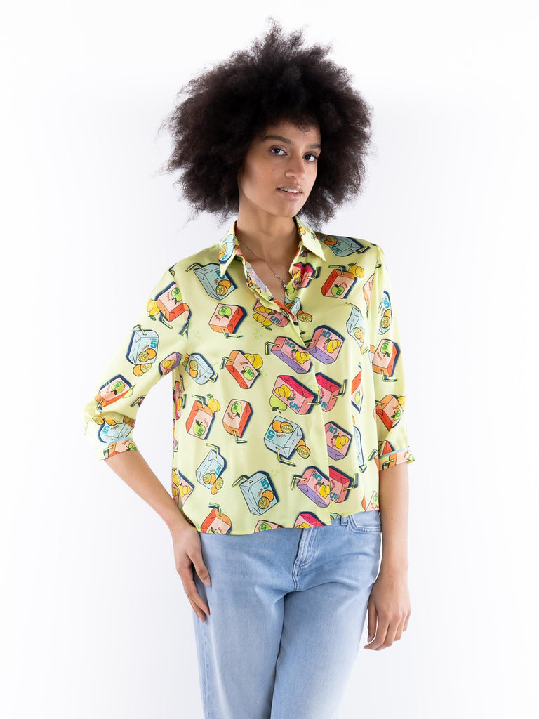 Camicia Spoon in fantasia juice gialla SPOON 21GIALLO IL THE' DELLE 5 