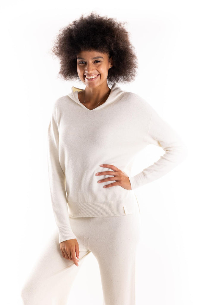 Maglia cappuccio strass color burro HMABW02310 BI04BURRO HINNOMINATE 