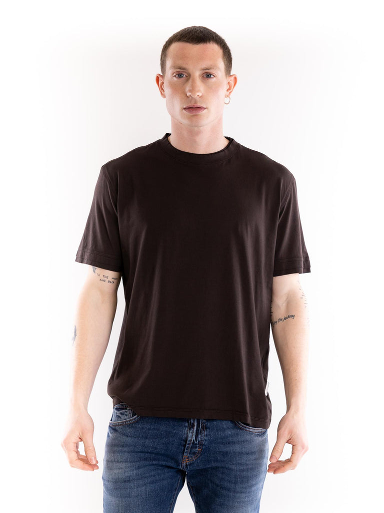 T-shirt uomo jersey marrone F041 40372351 PAOLO PECORA 