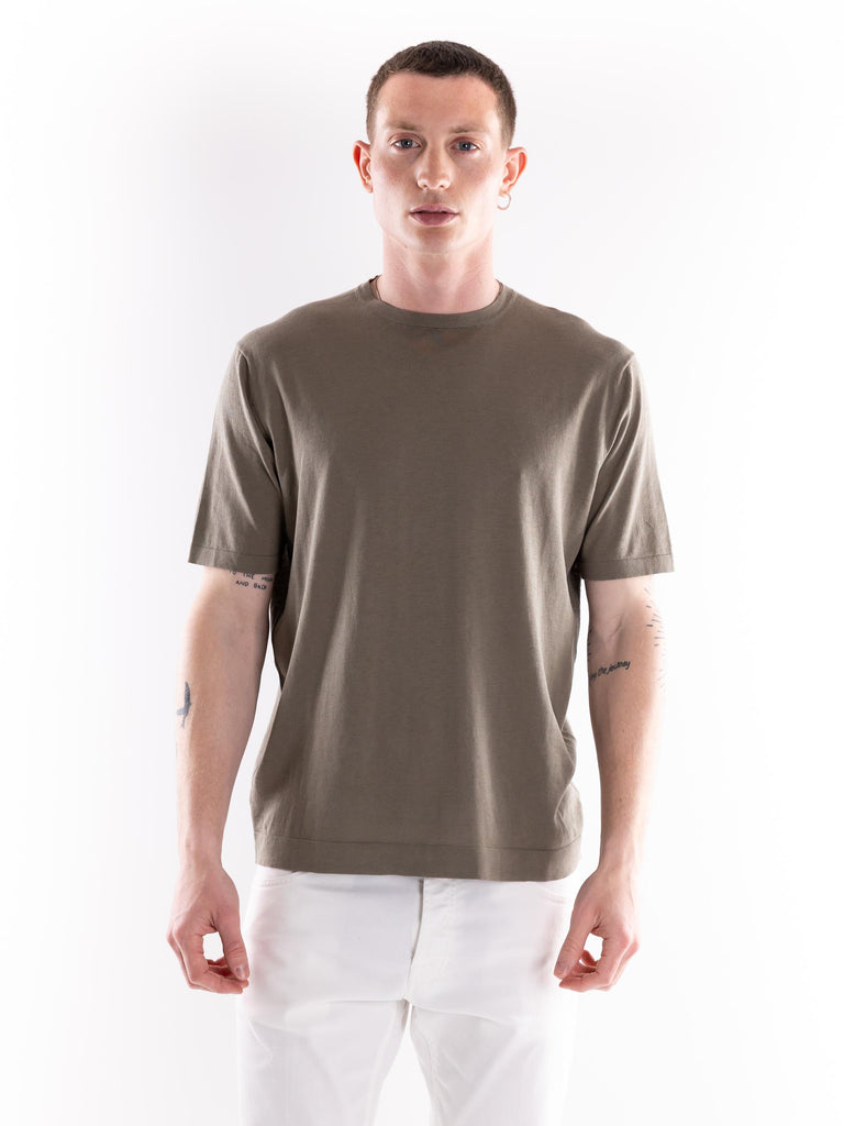 Maglia girocollo uomo Aka in filo verde militare AKA 870VERDE PEOPLE OF SHIBUYA 