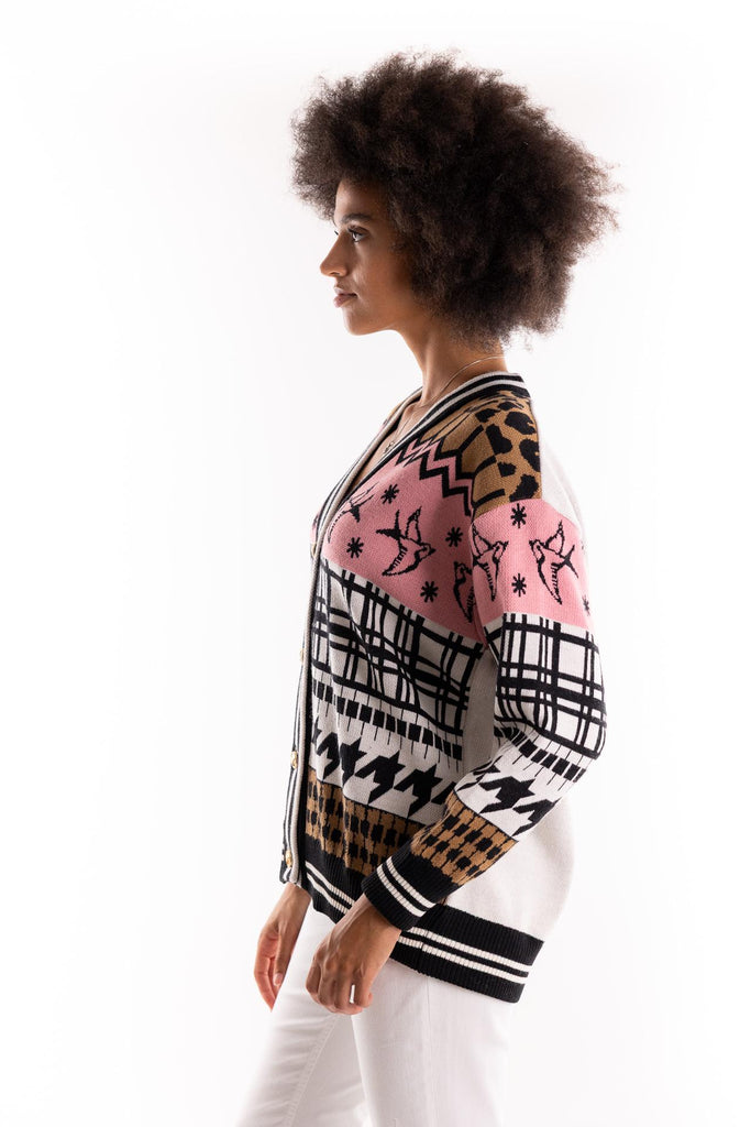 Cardigan in maglia multicolor MGKD11089 MULTICOLOR AKEP 
