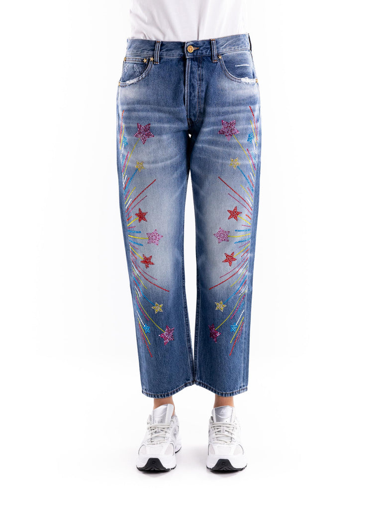 Jeans boyfriends strass multicolor LVS051BOY 21BLU ROSSANO PERINI 