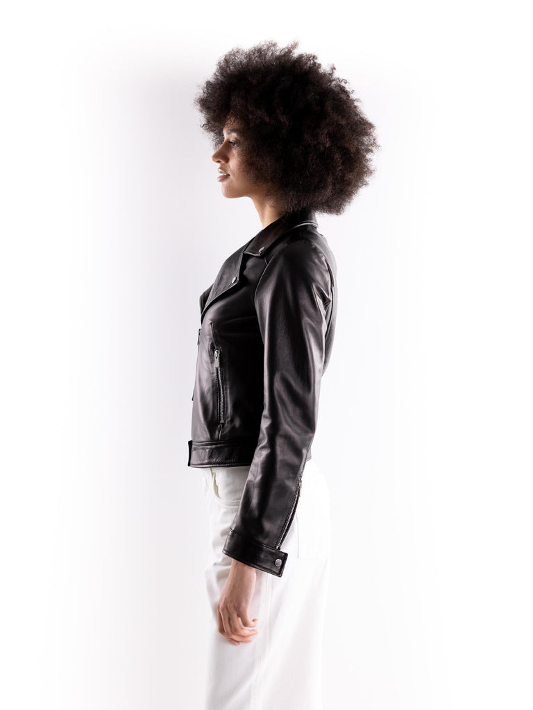 Chiodo donna in pelle nera MARIA NERO BLUSOTTO 