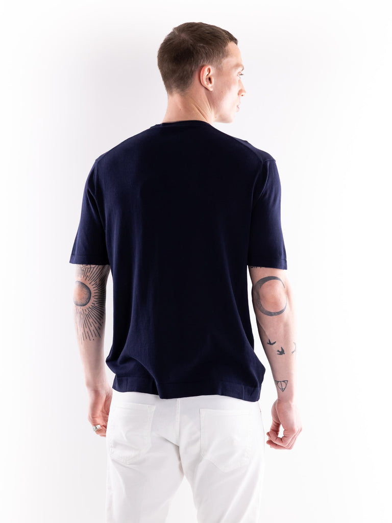 Maglia girocollo uomo Aka in filo blu