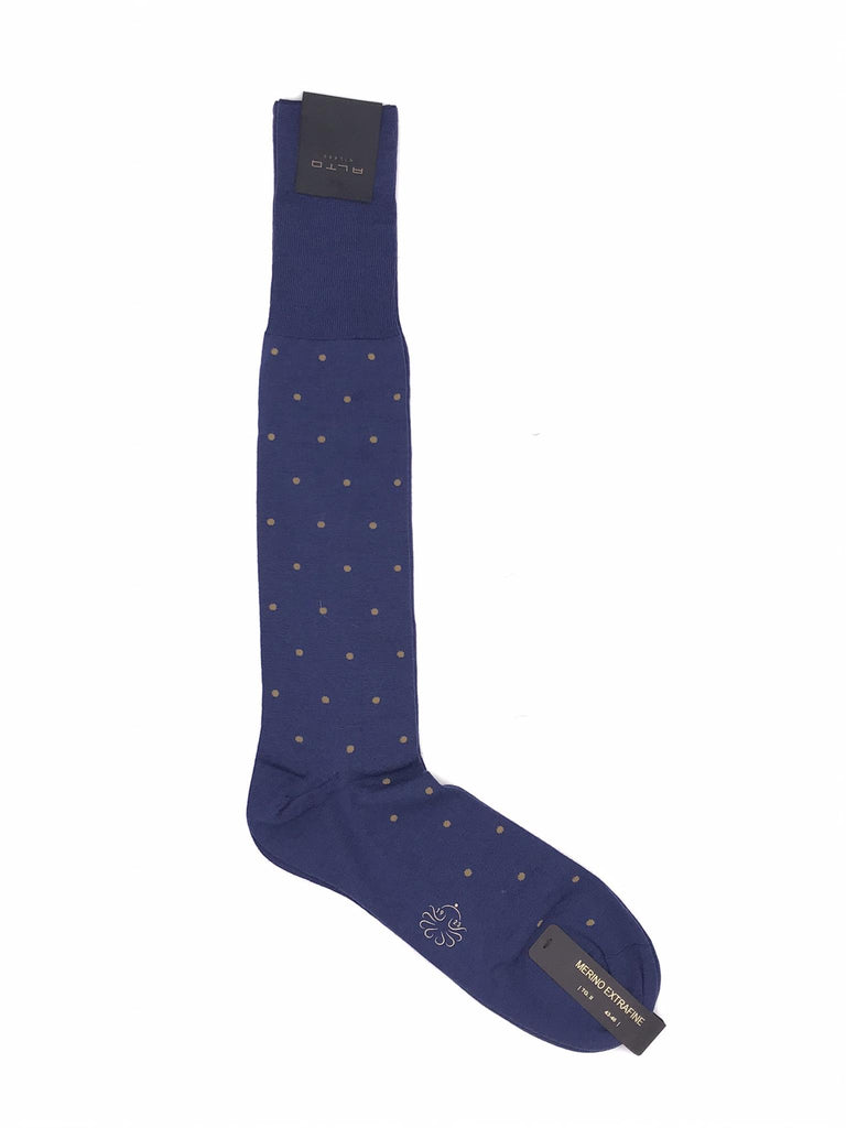 Calzini lunghi Bill pois bluette AM1379UL 045BLUETTE ALTO MILANO 