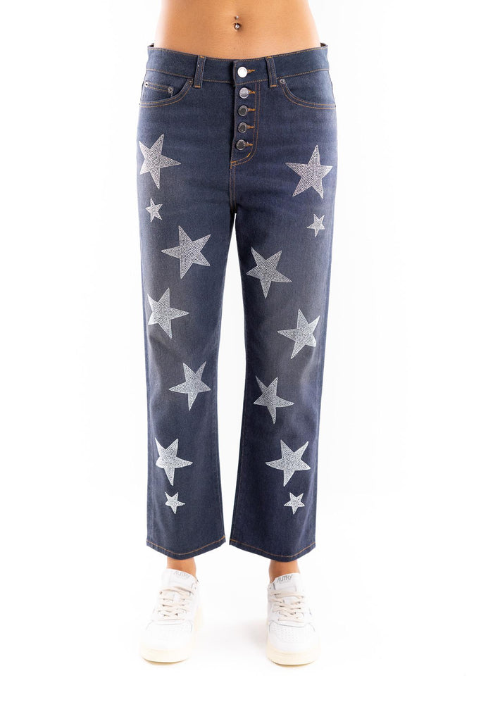 Jeans modello Loose con stelle strass 32FW25 BLU SCURO ROSSANO PERINI 
