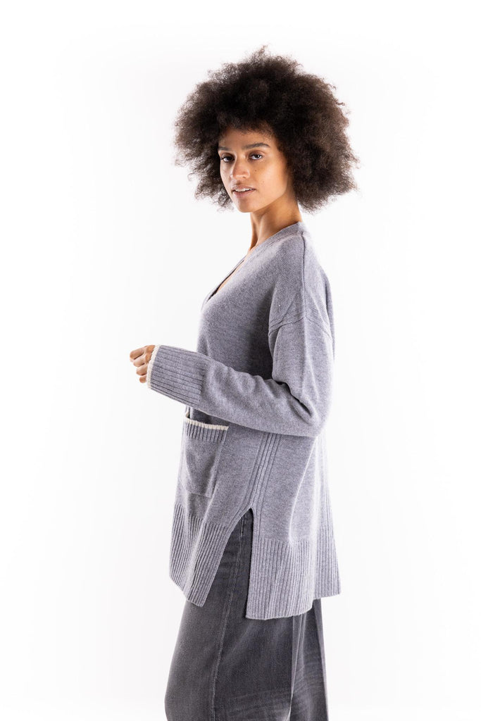 Maglia cardigan lungo Tasmania grigio 105451 A2Q9GRIGIO PINKO 