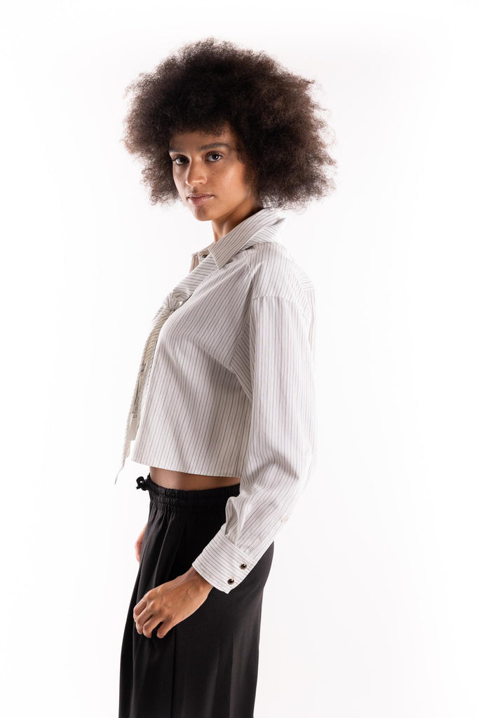 Camicia crop Duke bianca 2523116151200 003BIANCA MARELLA 