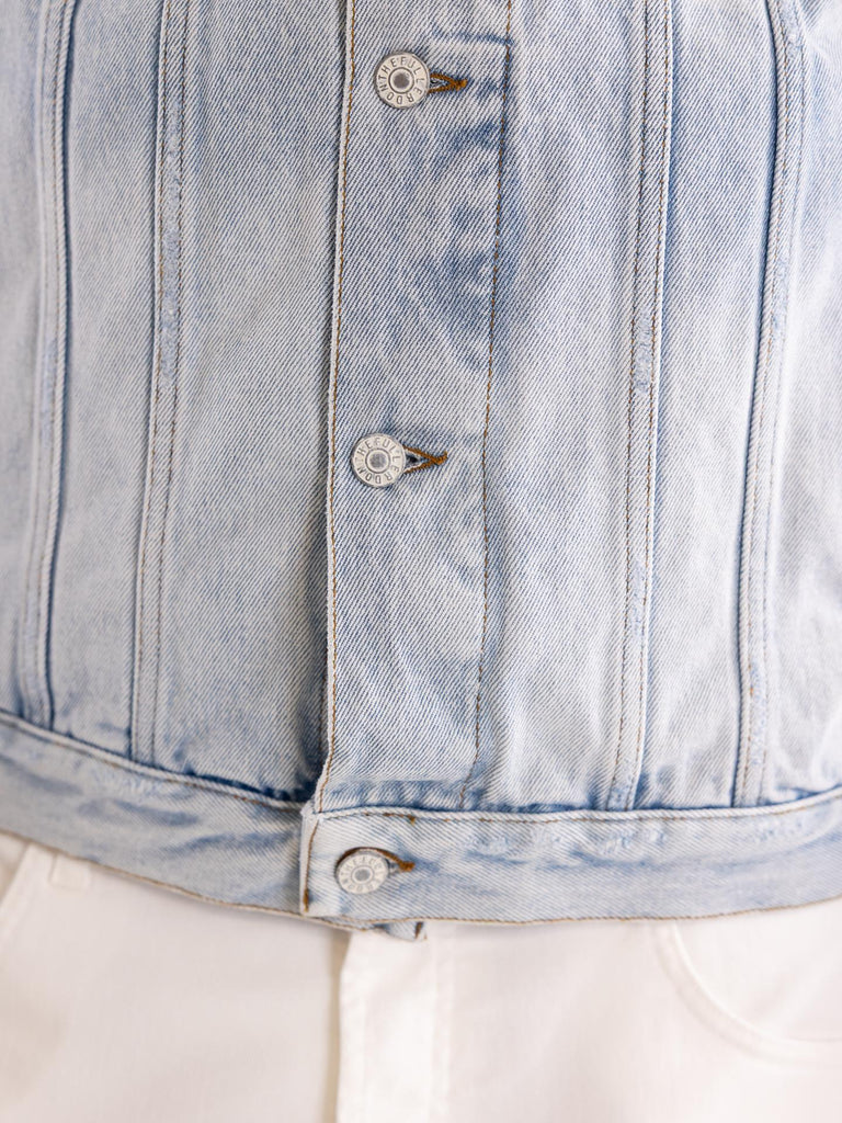 Giubbetto uomo in denim blu chiaro LIONE BLU DON THE FULLER 