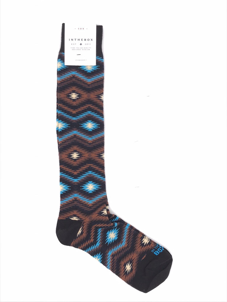 Calzini lunghi ikat marrone FW240034 MARRONE IN THE BOX 