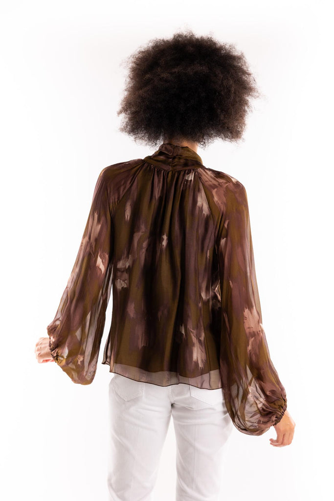 Blusa Sanide con stampa astratta marrone SANIDE MULTICOLOR H2O 