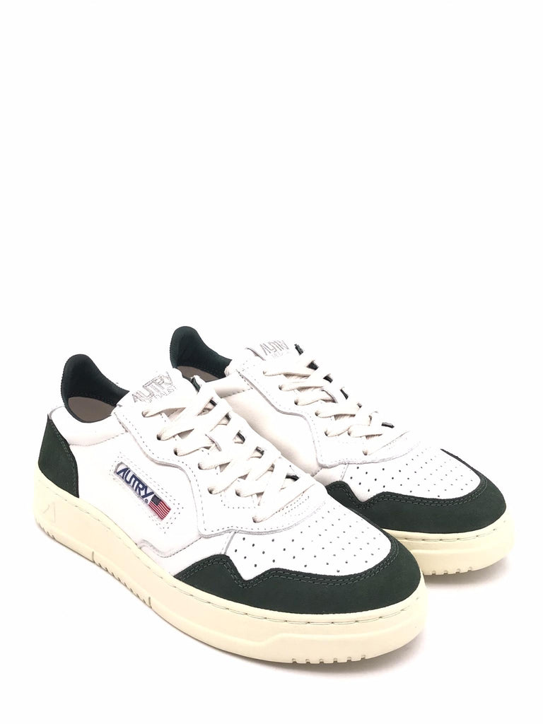Sneakers medalist low in pelle bianca e suede verde bottiglia AULM-GS42 BIANCO/VERDE AUTRY 