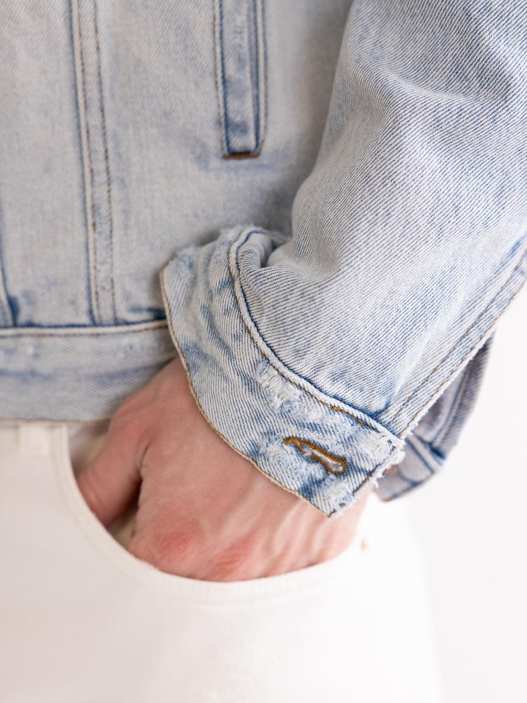 Giubbetto uomo in denim blu chiaro LIONE BLU DON THE FULLER 