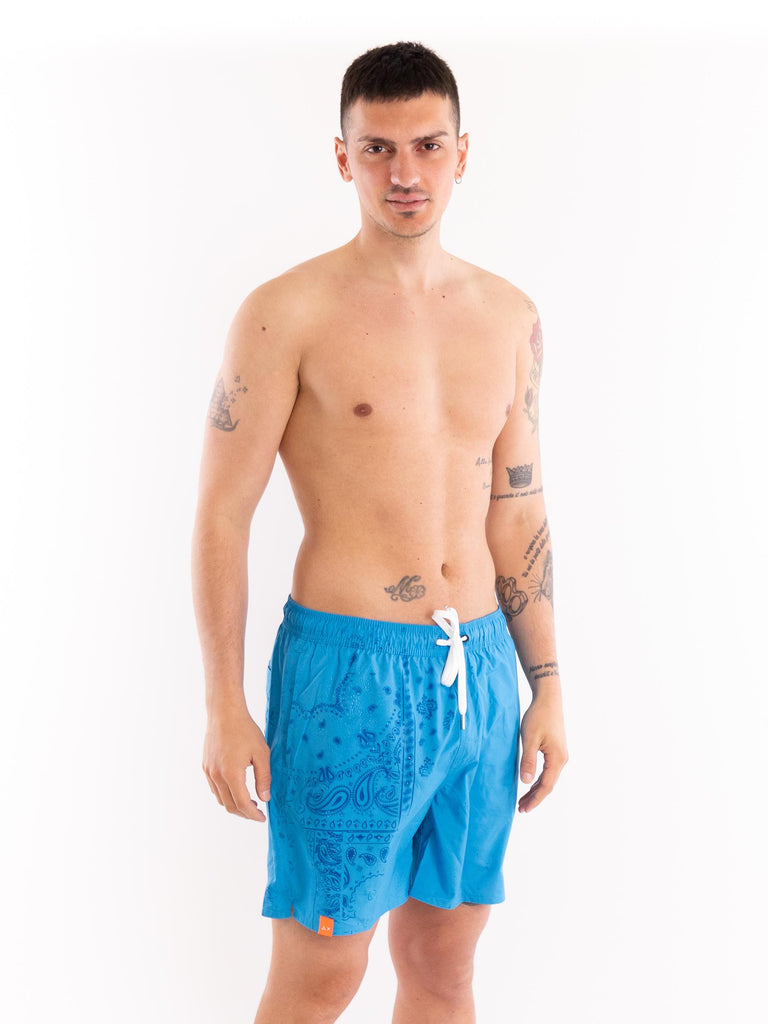 Boxer mare in nylon turchese water print H33118 13 SUN 68 